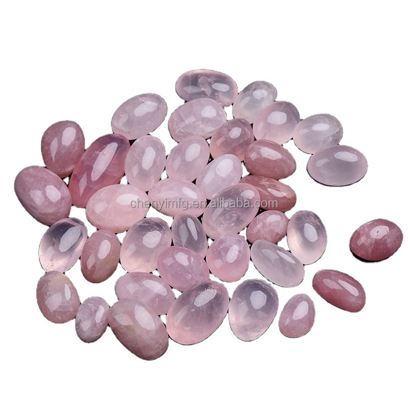 Factory Wholesale Natural Rose Quartz Palm Stone Gemstone Rose Quartz Tumbled Stone Polished Crystal Tumble for Meditation