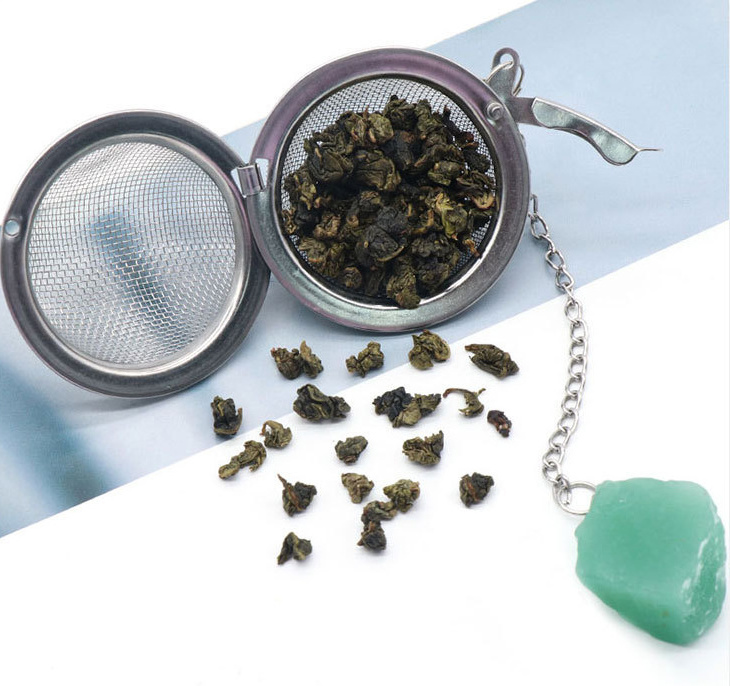 Metal Stainless Steel Loose Leaf Mesh Tea Ball Tea Infuser Strainer With Crystal