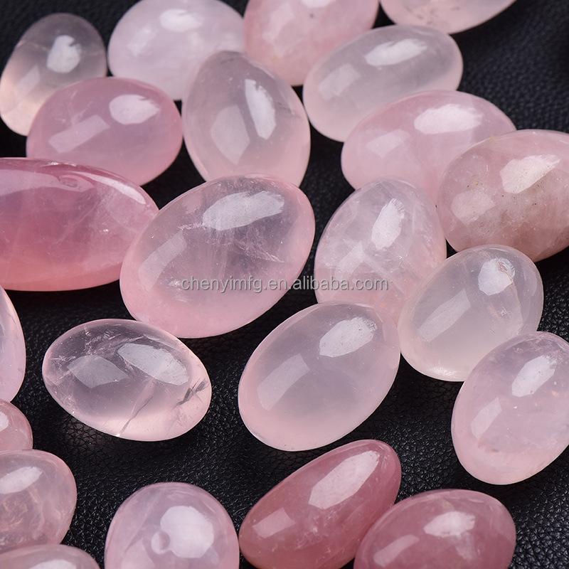 Factory Wholesale Natural Rose Quartz Palm Stone Gemstone Rose Quartz Tumbled Stone Polished Crystal Tumble for Meditation