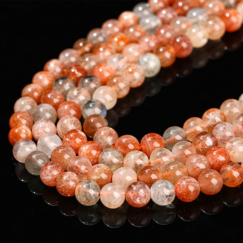 CHENYISHI Natural Stone Round Alusha Golden Sunstone Crystal Quartz Stone Gemstone Beads For Jewelry Making Wholesale