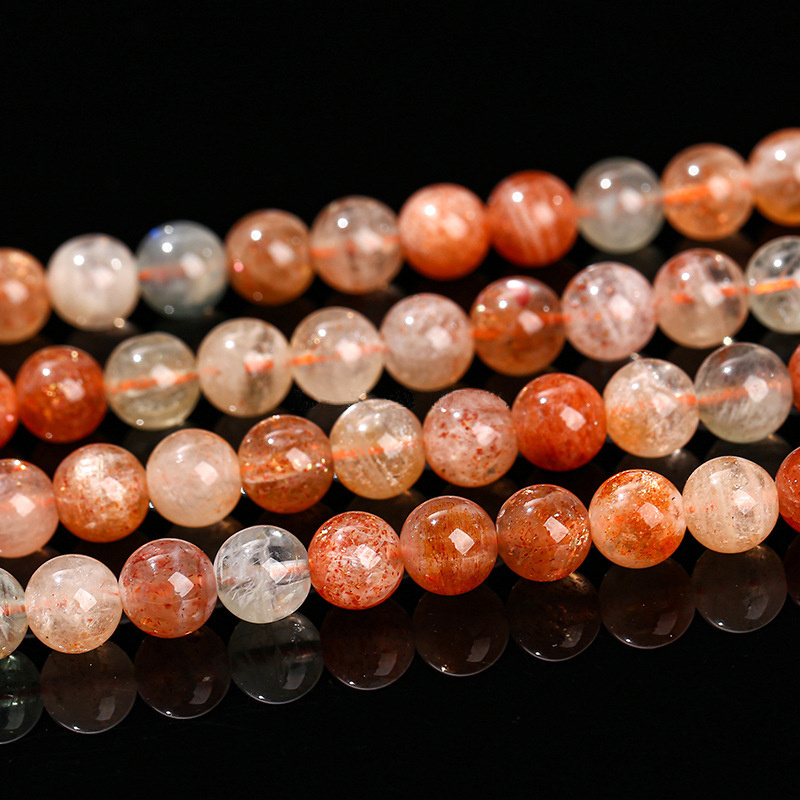 CHENYISHI Natural Stone Round Alusha Golden Sunstone Crystal Quartz Stone Gemstone Beads For Jewelry Making Wholesale