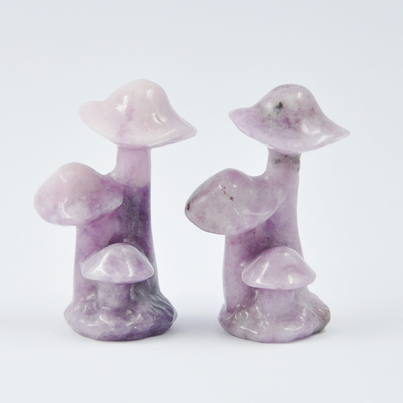 Wholesale Crystal Crafts New 3 Tiar Mushroom Crystals Hand Carved Crystal Stone 3 Head Mushroom