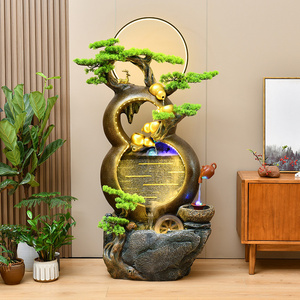 Hanging Pot Gourd Rockery Flowing Water Fountain Ornaments Office Home Decoration Feng Shui Wheel Circulating Water Feature