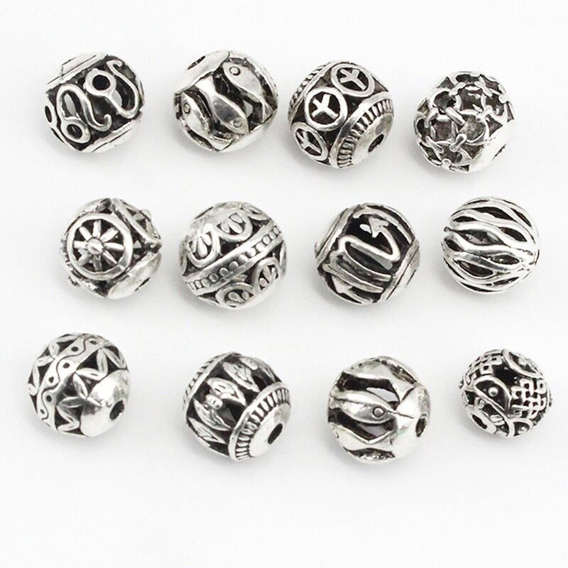 DIY Rhinestone Beads Necklace Buddha Tree of life Elephant animals Beads Alloy Spacer Beads for Bracelet Jewelry Making