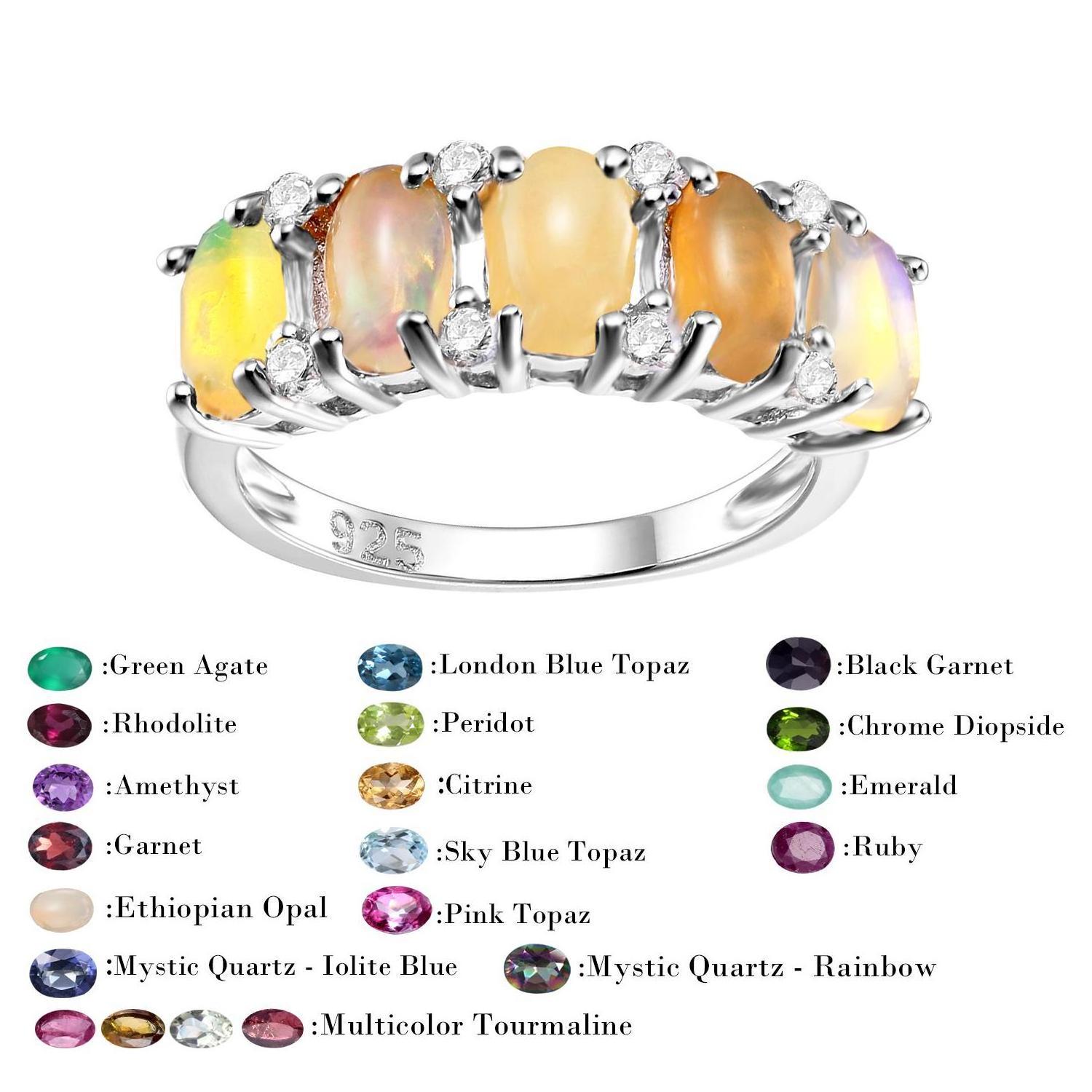 Natural Tourmaline Citrine Topaz Sterling Silver 925 Rings High Level Luxury Fashion Crystals Jewelry Accessories For Women