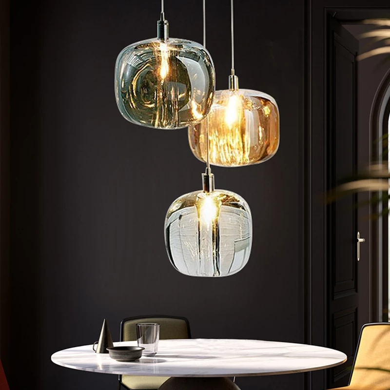 Post Modern Restaurant Hanging Lamp For Cafe Bar Personality Nordic Luxury Creative Glass chandelier& Pendant lights