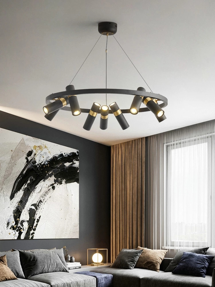 Vintage  Bedroom/Dinning room/Kitchen Black Spot Hanging Light Fixture  Modern Round Chandelier Lighting