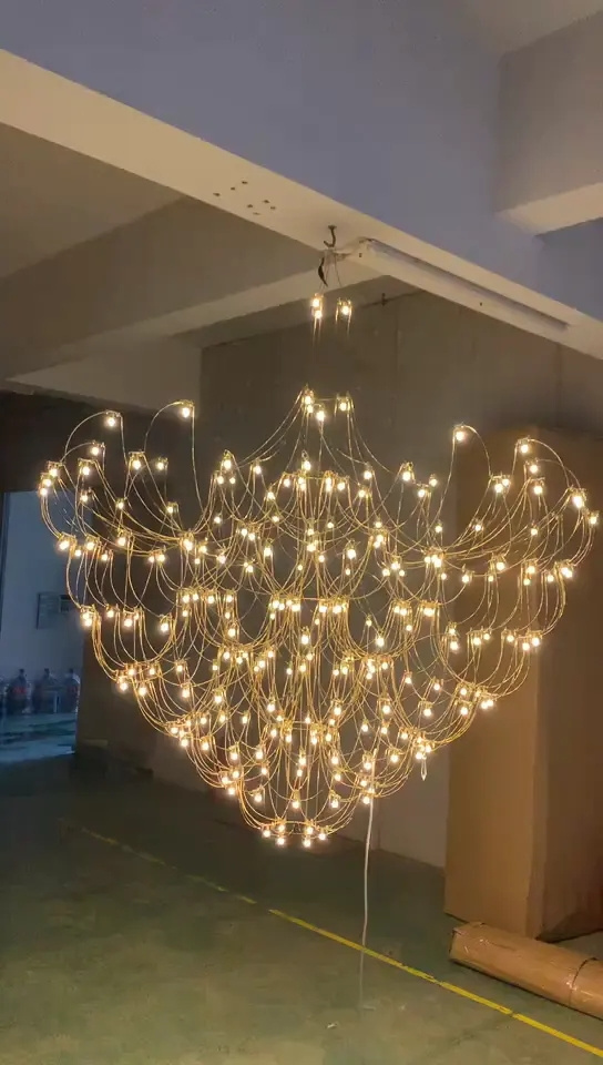 Wholesale Stainless Steel Luxury Large Decoration Chandelier Light For Hall Living Room Nordic Designer LED Chandelier Lamp