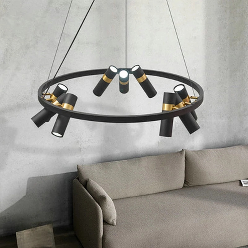 Vintage  Bedroom/Dinning room/Kitchen Black Spot Hanging Light Fixture  Modern Round Chandelier Lighting