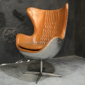 Industrial Vintage Aluminium Aviator Egg Shape Pod Chair Fiberglass Fabric Aviation Spitfire Aluminium Pod Chair revolving