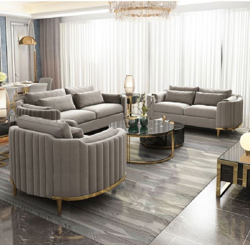 Italian style royal Dubai Luxury couch curved vanity home sofa set 1 2 3 sofa sets living room furniture