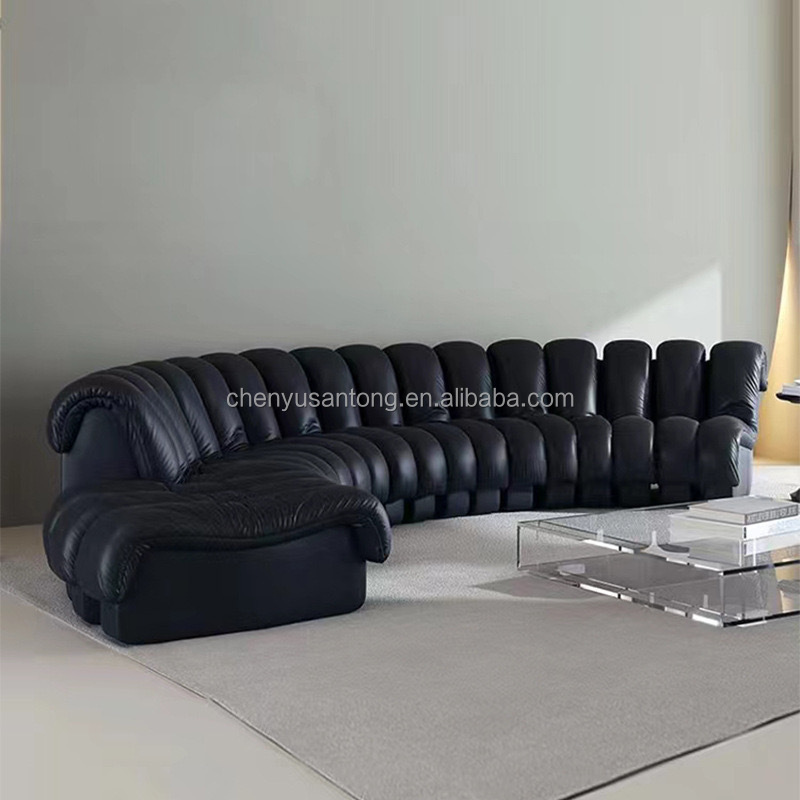 factory Luxury Leather Sofa S shape Free combination pu velvet sofa living room furniture sofa set