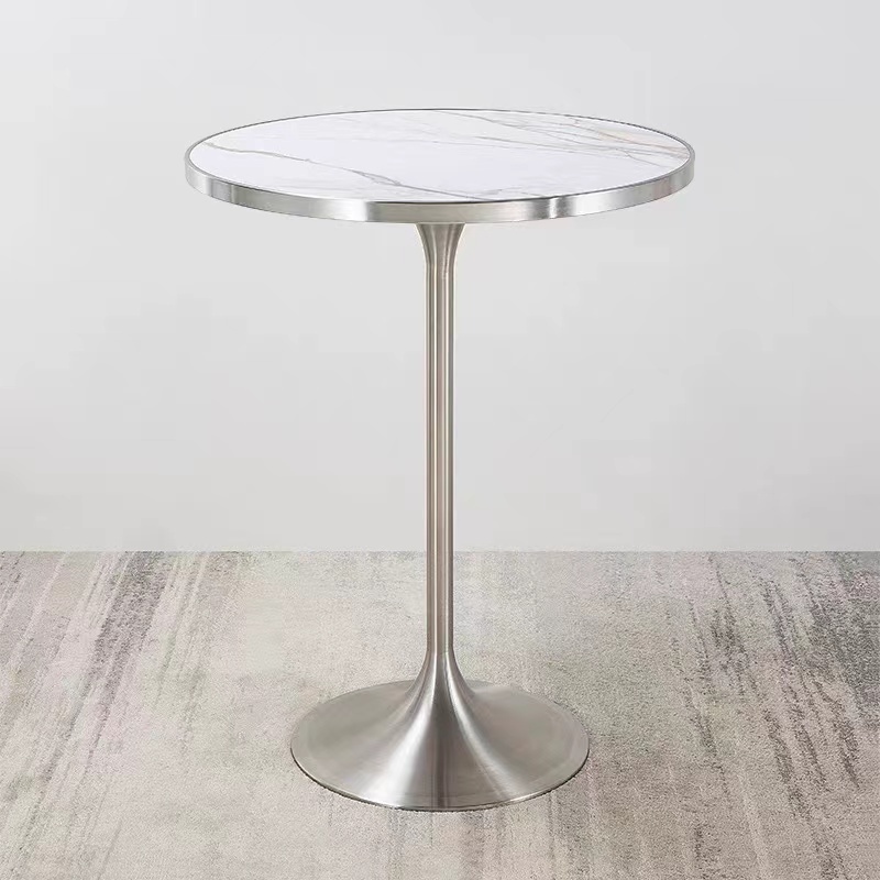 high quality Bar high Table Gold Plated Stainless Steel Round Tall Table For Bar Hotel Wedding Rental