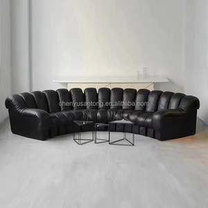 factory Luxury Leather Sofa S shape Free combination pu velvet sofa living room furniture sofa set