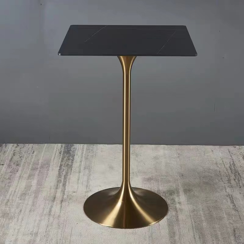 high quality Bar high Table Gold Plated Stainless Steel Round Tall Table For Bar Hotel Wedding Rental