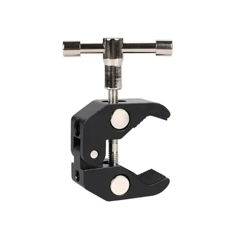 Universal Camera Clamp Mount Super Strong Jaw With 1/4 and 3/8 Thread Magic Arm for Cameras Lights Umbrellas Hooks Shelves