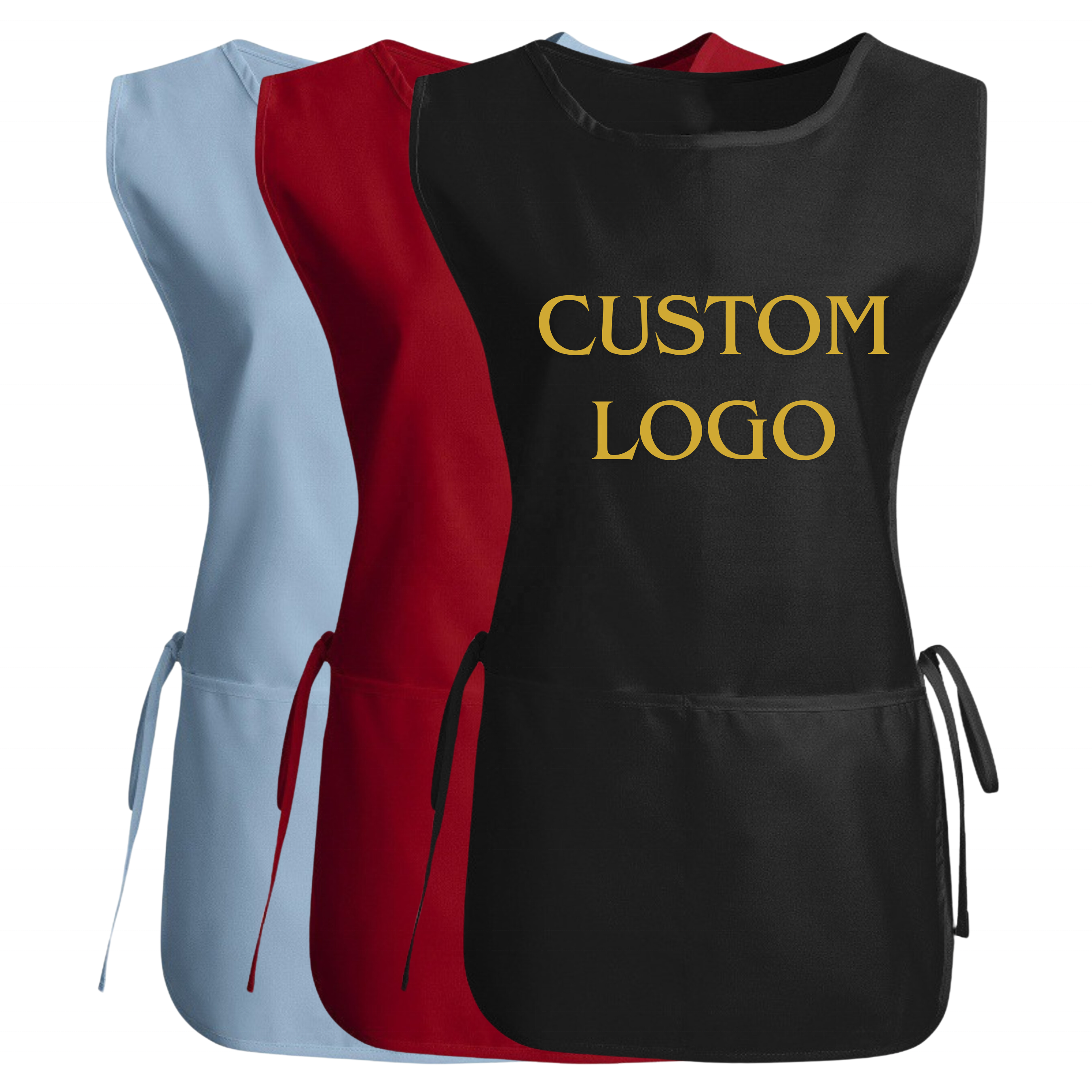 Custom Logo Waterproof Work Kitchen Canvas Apron With Pockets Uniforms For Waiters Waitress Cafes Nail  Uniform Grill