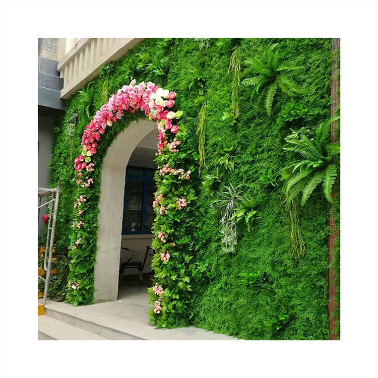 UV Resistant Green Grass Wall Backdrop Artificial Plants Wall Panel