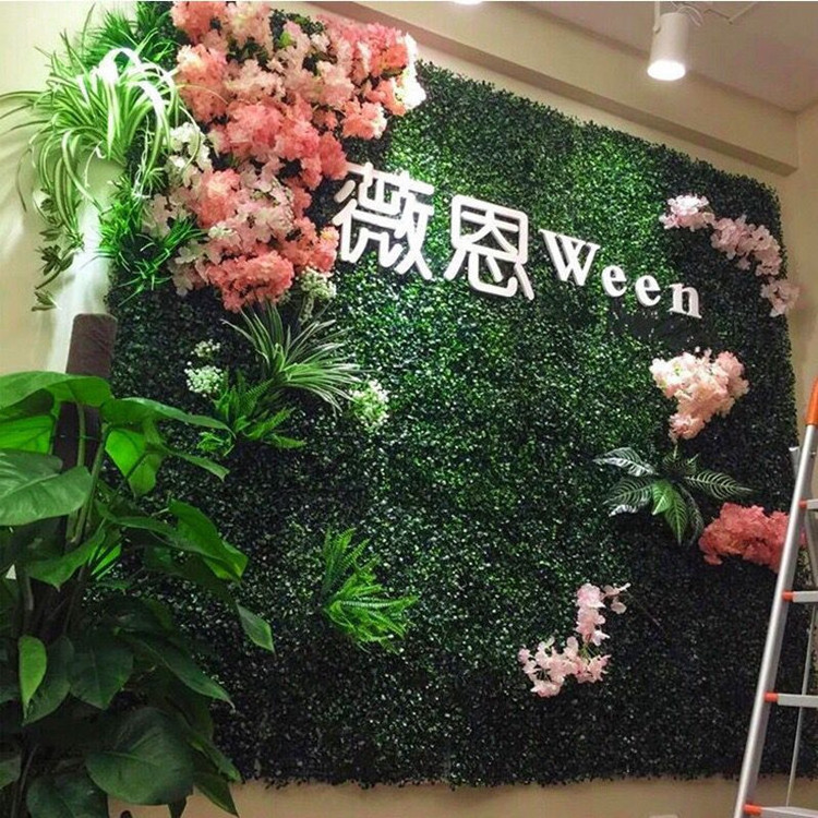 UV Resistant Green Grass Wall Backdrop Artificial Plants Wall Panel