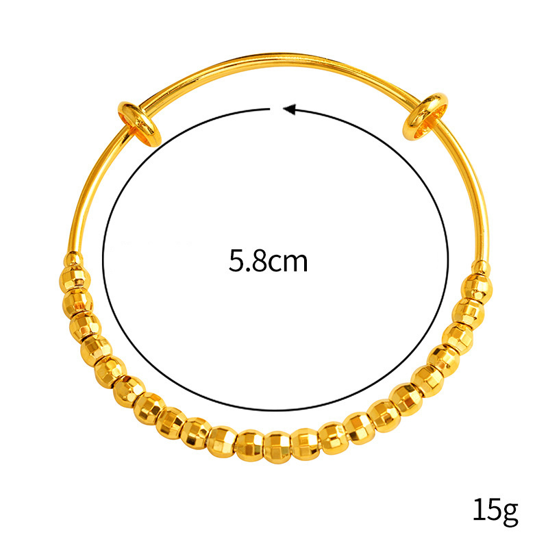 Wholesale Artificial jewelry luxury gold plated beaded small gold nugget push-pull bracelet