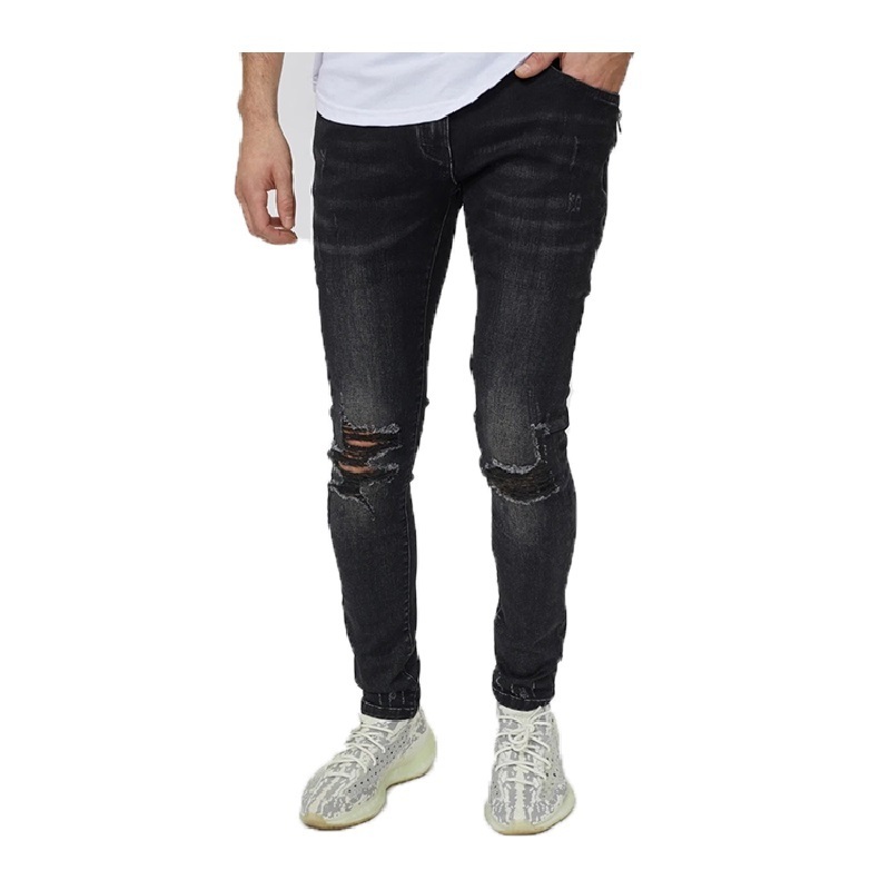 Factory customized wholesale turkish men's biker ripped skinny Jeans