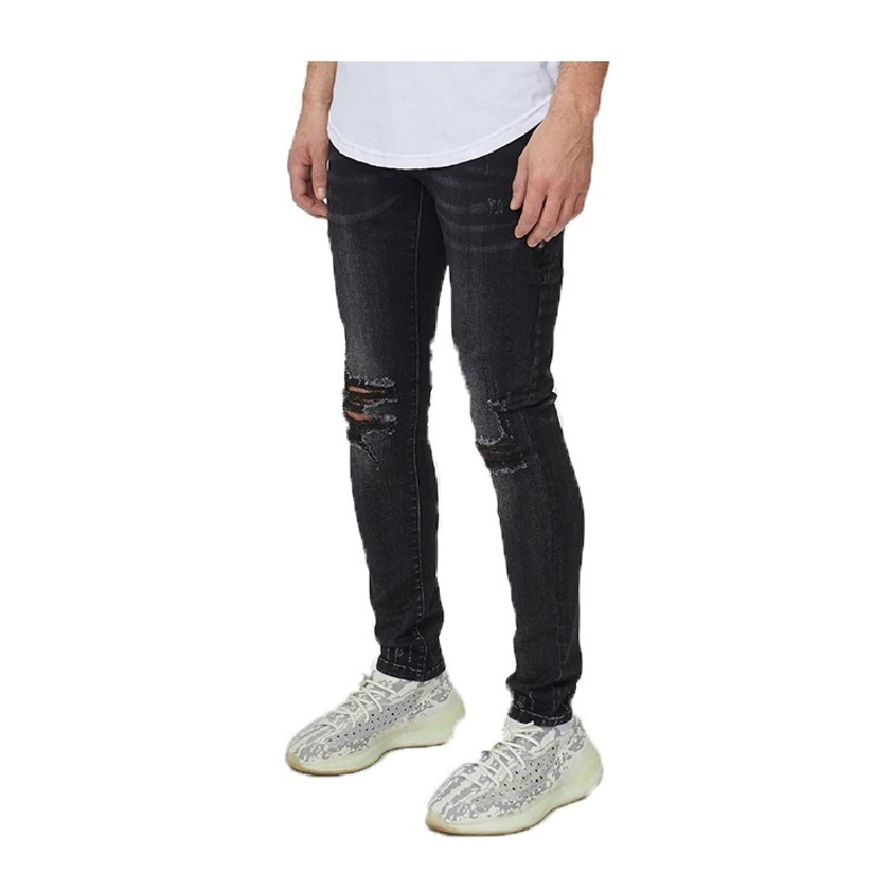 Factory customized wholesale turkish men's biker ripped skinny Jeans