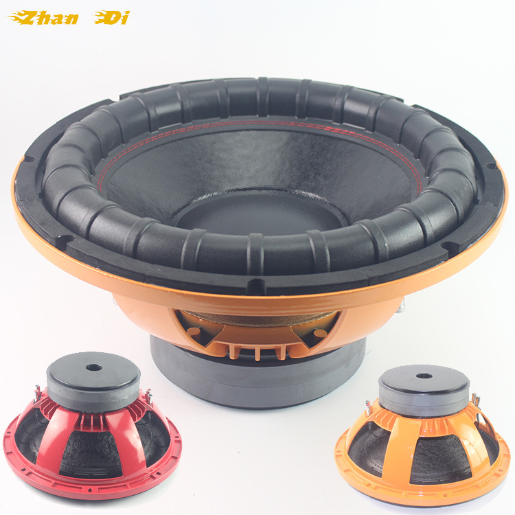 OEM Factory High Quality 15 Inch Car Audio Bass Red Subwoofer Red Dual Coil 1500W RMS Power DC 12V