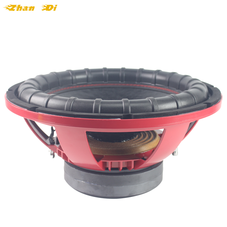 OEM Factory High Quality 15 Inch Car Audio Bass Red Subwoofer Red Dual Coil 1500W RMS Power DC 12V