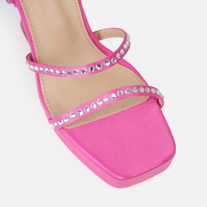 New trend high quality diamante spiral lace up front straps sexy women summer shoes platform block chunky sandals ladies heels