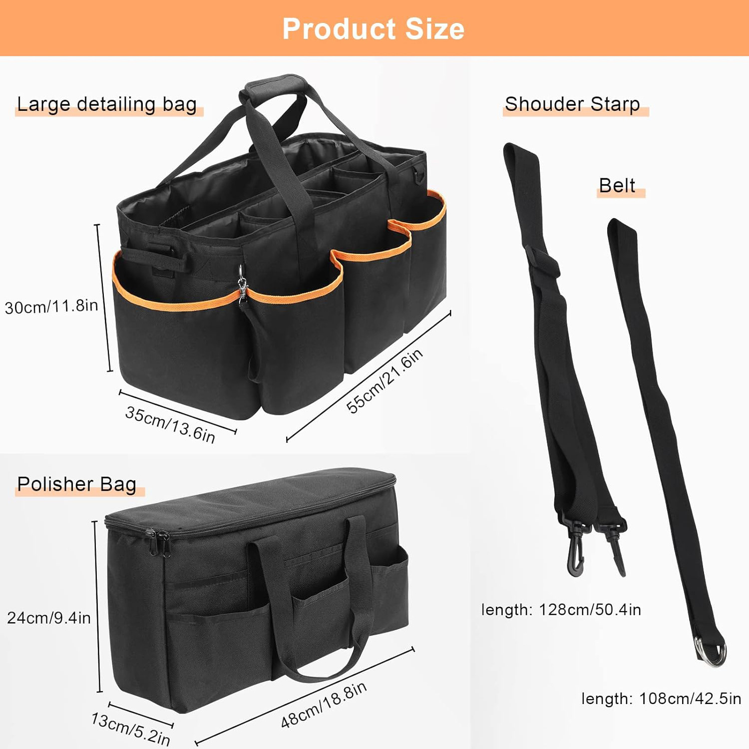 Wholesale Road Safety Cleaning Organizer with Handle and Polisher Tote Bag Large Carry Bag for Car Washing Tool Bags