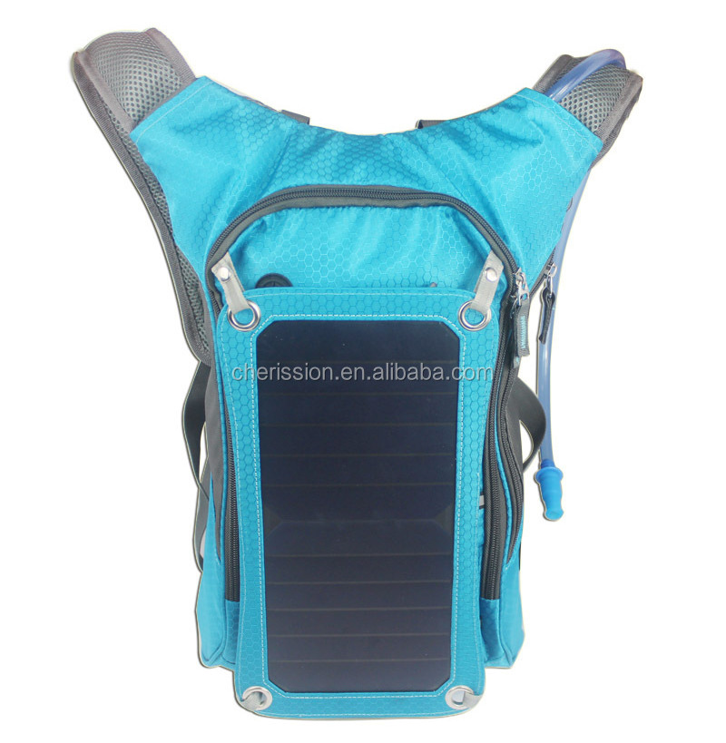 Solar Charger Backpack with strong power Bank and 1.8L Hydration Pack