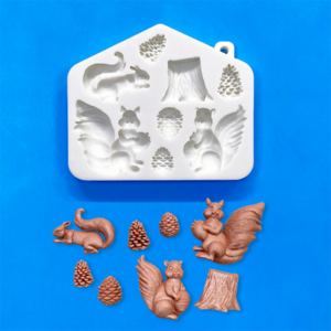 s101 tree trunk squirrel Silicone Mold sugar craft fondant tools cake decorating mould baking tool DIY