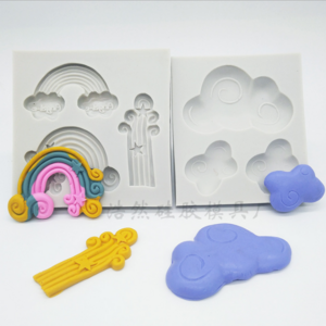 Cloud Rain bow Fondant Chocolate Epoxy DIY Cake Decoration Silicone Mould Food Grade Baking West Point Decoration