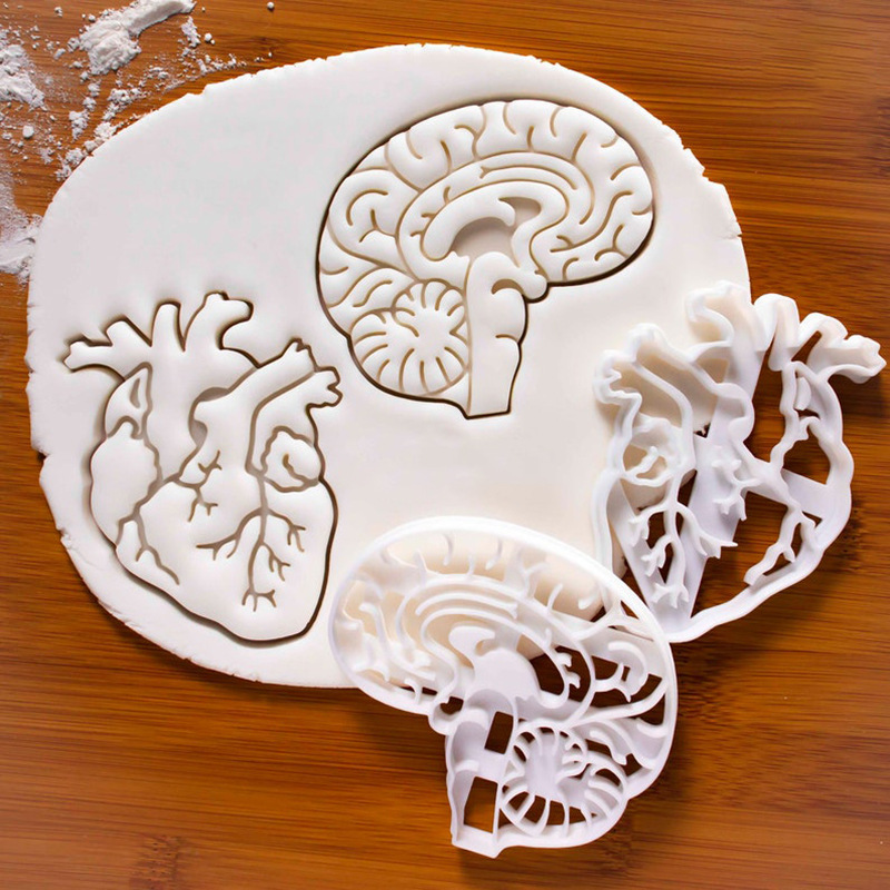 heart brain Cake plastic cutter stamp mold tools