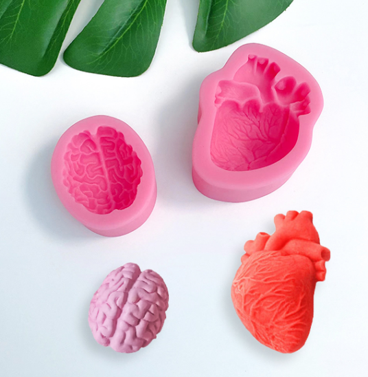 halloween brain heart Silicone Mold Sugarcraft mould DIY Chocolate Baking Tools Cake Fondant tool Decoration