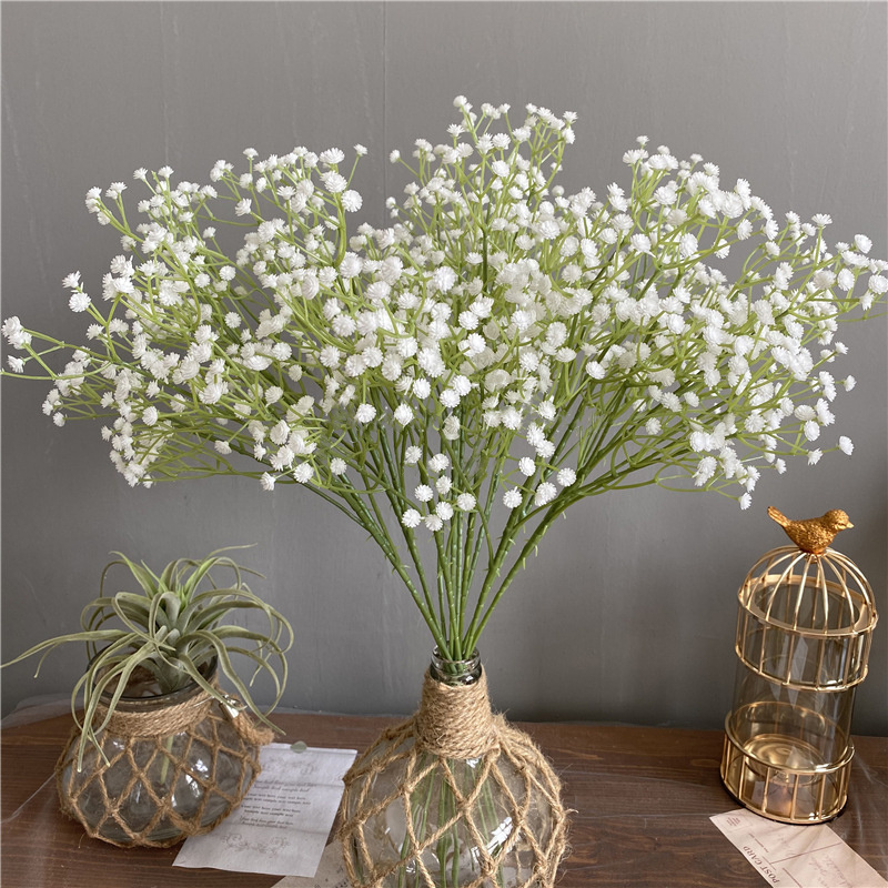 Wholesale Artificial White Gypsophila Wedding Decoration White Colour Real Touch Artificial Baby Breath Flower