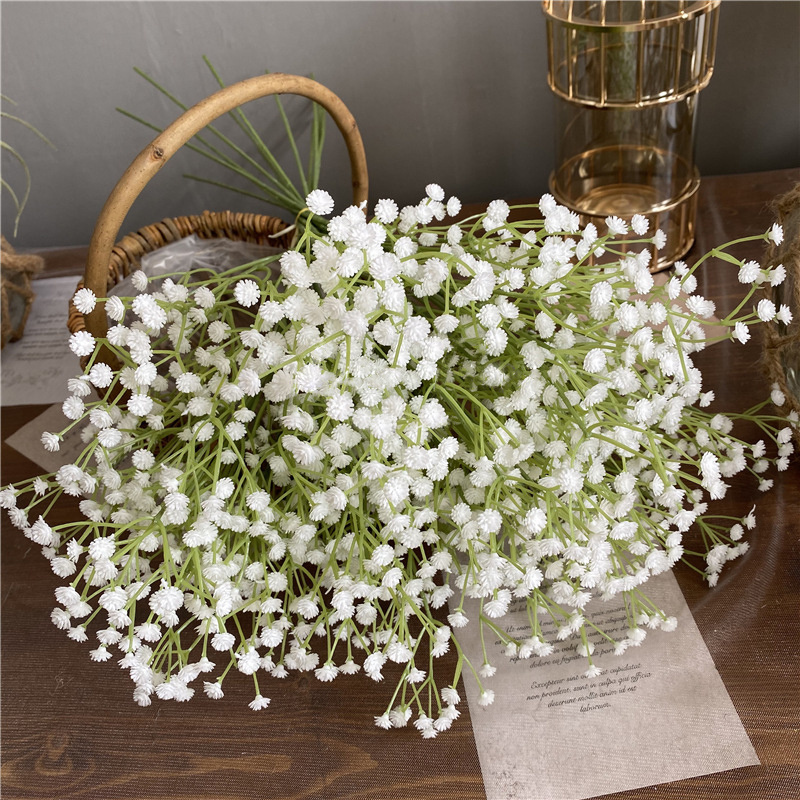 Wholesale Artificial White Gypsophila Wedding Decoration White Colour Real Touch Artificial Baby Breath Flower