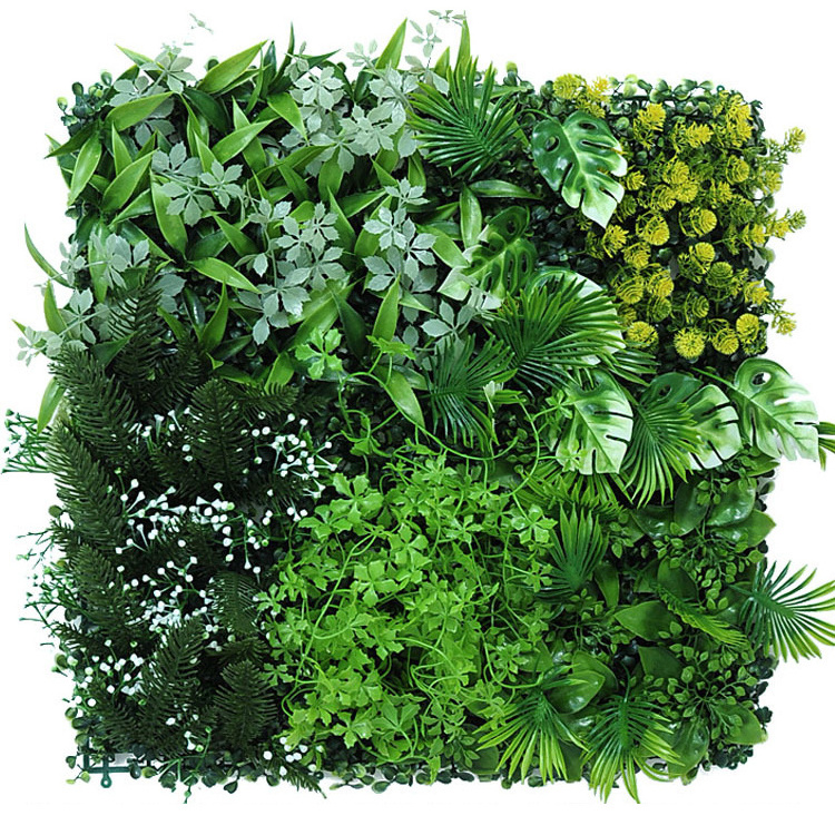 Home Outdoor Garden Decor UV Protected Faux Plastic Green Grass Wall Backdrop Panel Artificial Plant Grass Wall for Decor