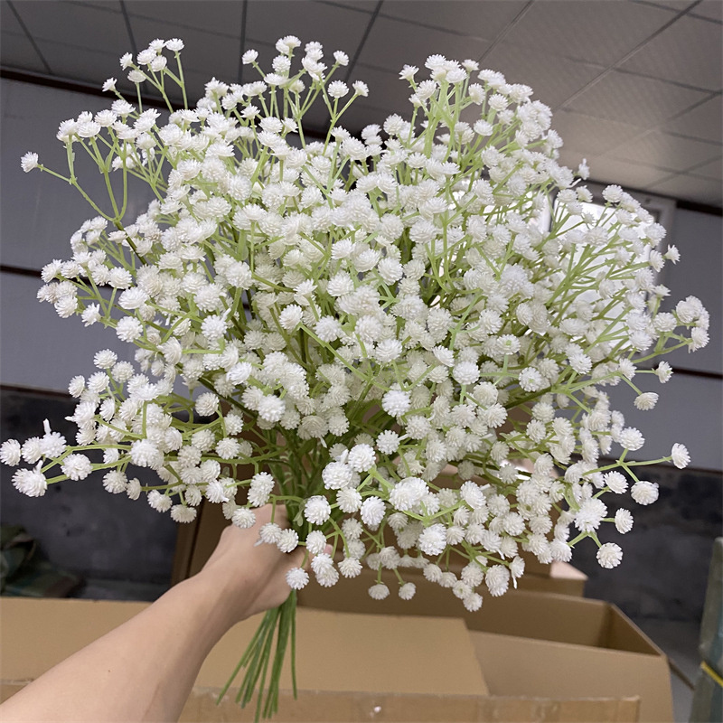 Wholesale Artificial White Gypsophila Wedding Decoration White Colour Real Touch Artificial Baby Breath Flower