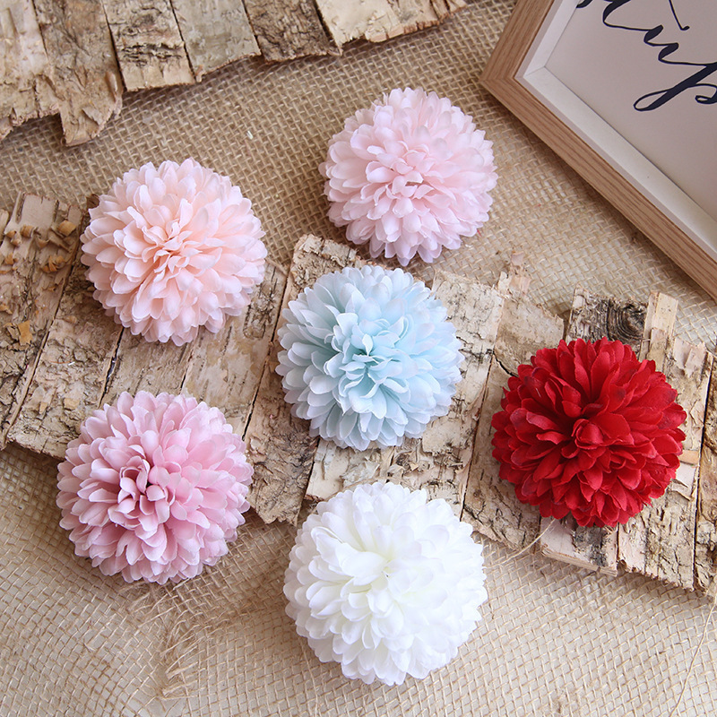 Wholesale Cheap Artificial Rose Peony Dandelion Flower Heads Silk Flower Head for Wedding Decoration