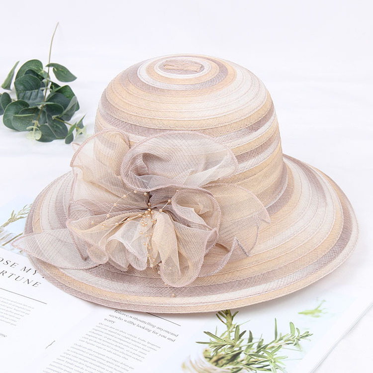 SH061 Fancy Kentucky Derby Fascinator Cap Womens Ladies Organza Church Wide Brim Tea Party Wedding Hat