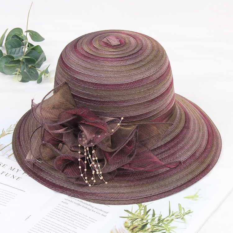 SH061 Fancy Kentucky Derby Fascinator Cap Womens Ladies Organza Church Wide Brim Tea Party Wedding Hat