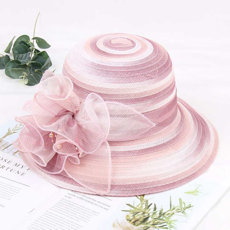 SH061 Fancy Kentucky Derby Fascinator Cap Womens Ladies Organza Church Wide Brim Tea Party Wedding Hat