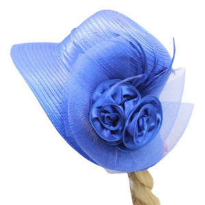 SH018 Wholesale female formal hats fascinator hats wedding Women Vintage Roll Brim Bowler church hats