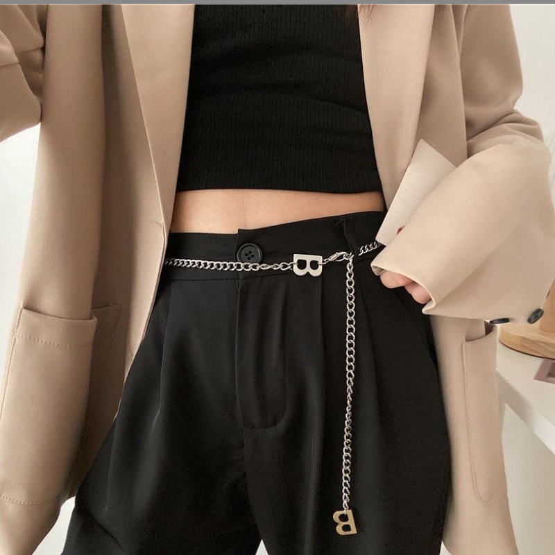 Simple Popular Stainless Steel Plated Steel B Letter Chain Belt Custom Vintage Fashion Skirt Dress Pants Accessories Waist Chain