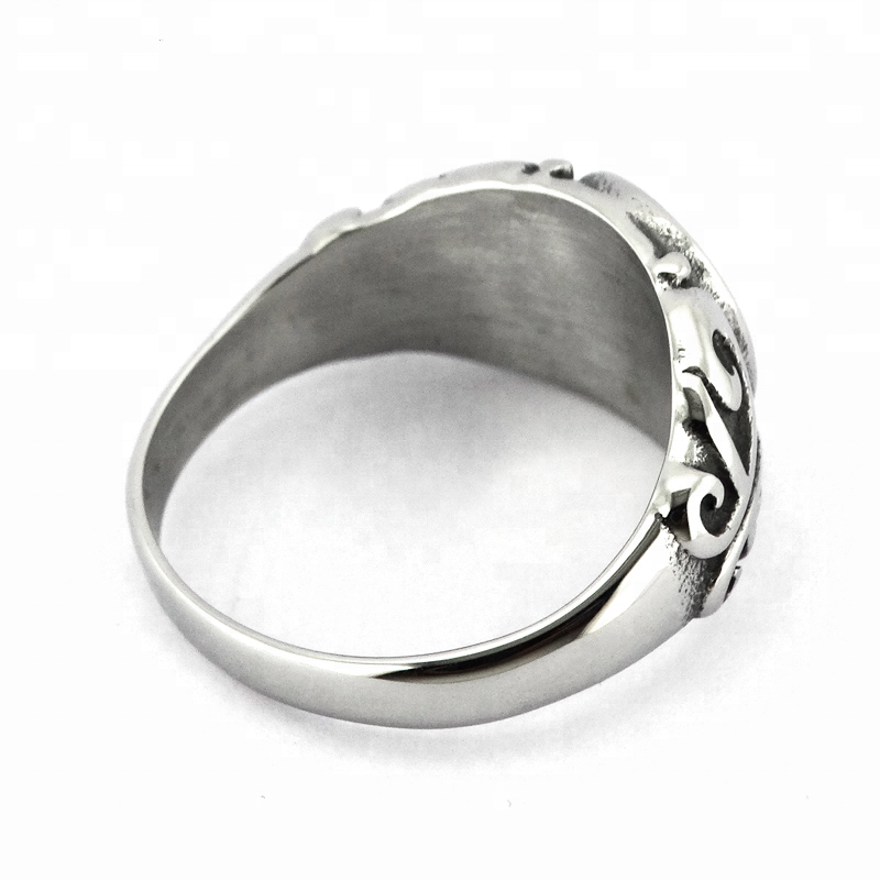 Wholesale Unisex Customized Retro Silver Gold Stainless Steel Blank Signet Ring For Men Women