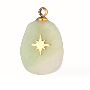 Natural Stone Pendant Diy Jewelry Accessories Stainless Steel Cross Sun Star Lightning Crystal Aventurine Quartz Jade Pendant