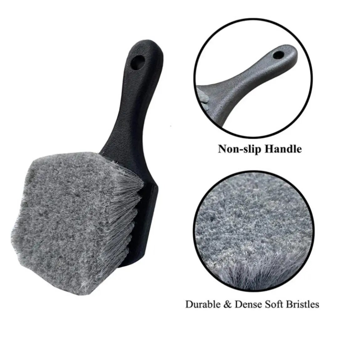 Premium quality Short Handle Soft Bristle Car Wash Brush Cleans Tires & Releases Dirt available in bulk quantity at wholesale