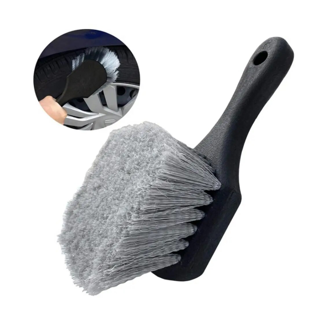 Premium quality Short Handle Soft Bristle Car Wash Brush Cleans Tires & Releases Dirt available in bulk quantity at wholesale