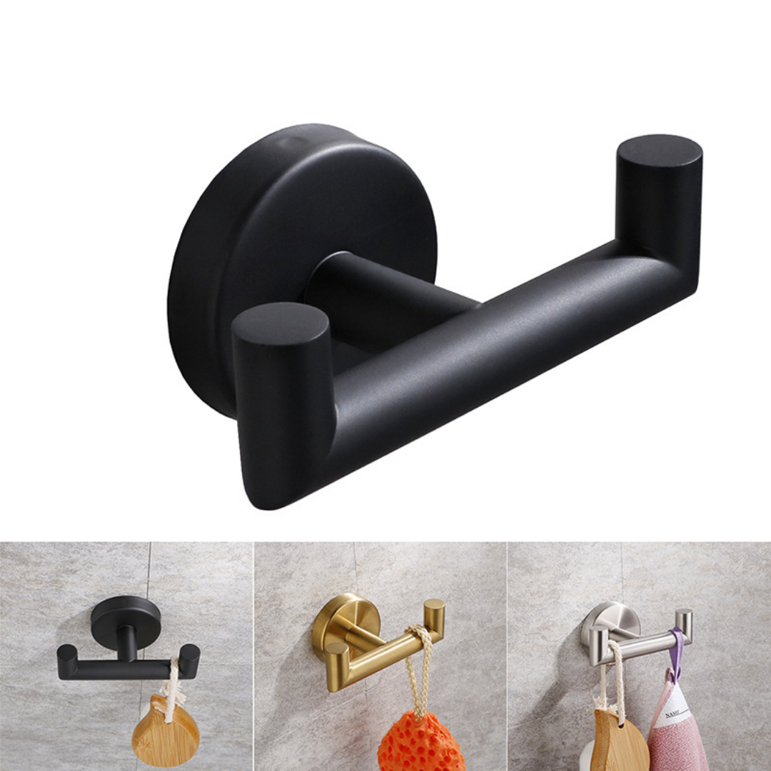 Towel Hooks for Bathroom Wall Mount Robe Hook Double Towel Hook Towel Holder for Kitchen Bathroom Hallway Toilet Pool for Hangin